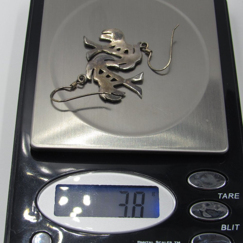Sterling Silver Rustic Palm Tree Dangle Earrings View 5